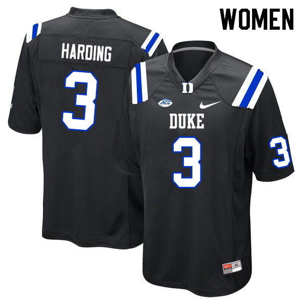 Women #3 Darrell Harding Duke Blue Devils College Football Jerseys Sale-Black - Click Image to Close